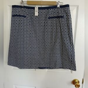 Talbots Blue and White Pencil Skirt Mini Casual Plus-sized 18 NWT